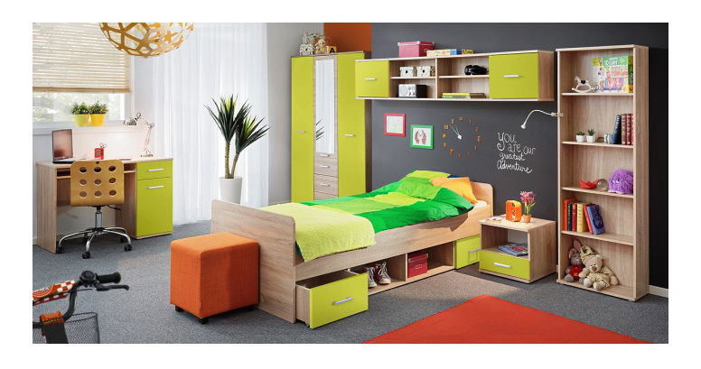 Jednolôžková posteľ 90 cm Emio Typ 04 Zelená