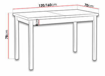 Stol na razvlačenje Ewan 70 x 120+160 X (hrast sonoma  L)