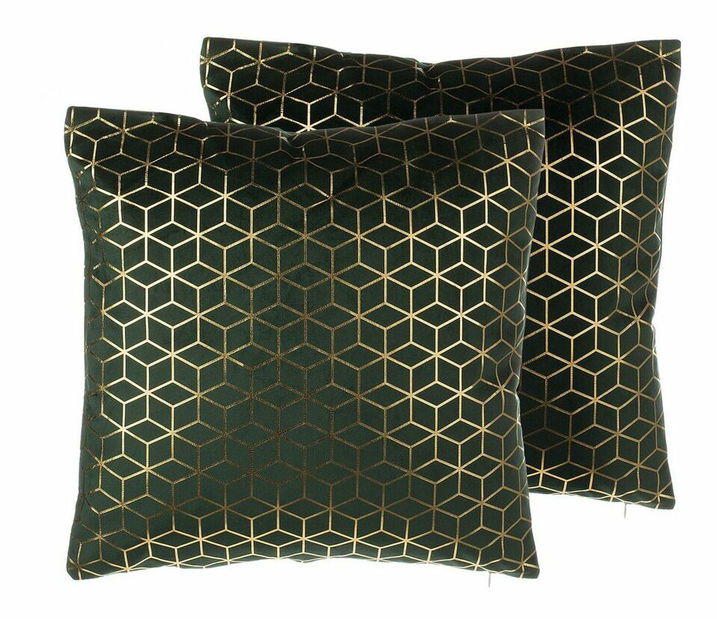 Set 2 ks. vankúšov 45 x 45 cm CELA (zelená)