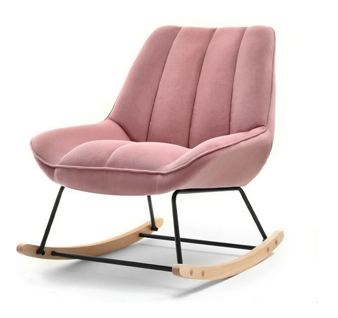 Kreslo Bertie (ružová + buk čierny)