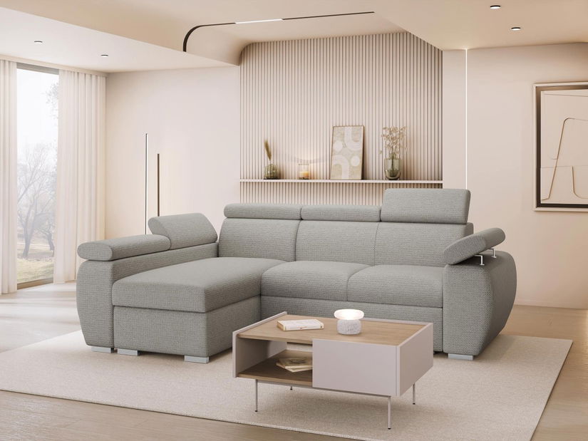 Rohová sedacia súprava Gozo Mini (svetlosivá) (L)