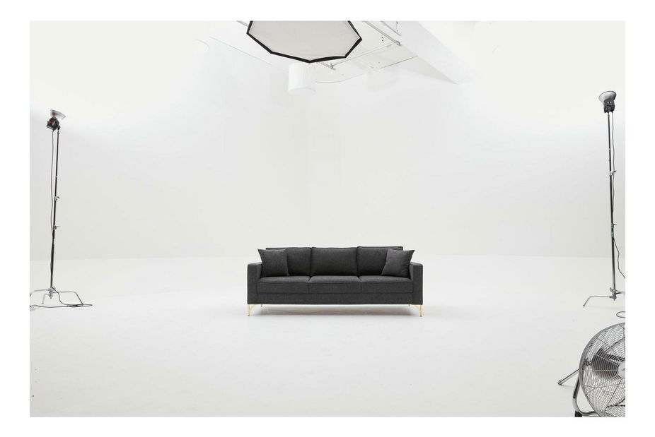 Pohovka trojsedačka Berlunetta (antracit + zlatá)