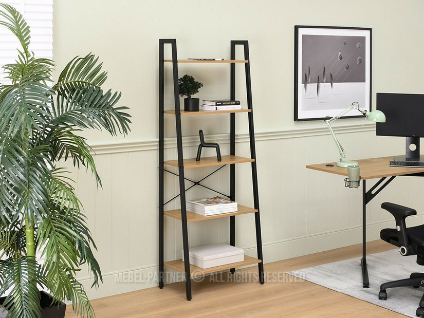 Regál Jeans (dub + čierna)