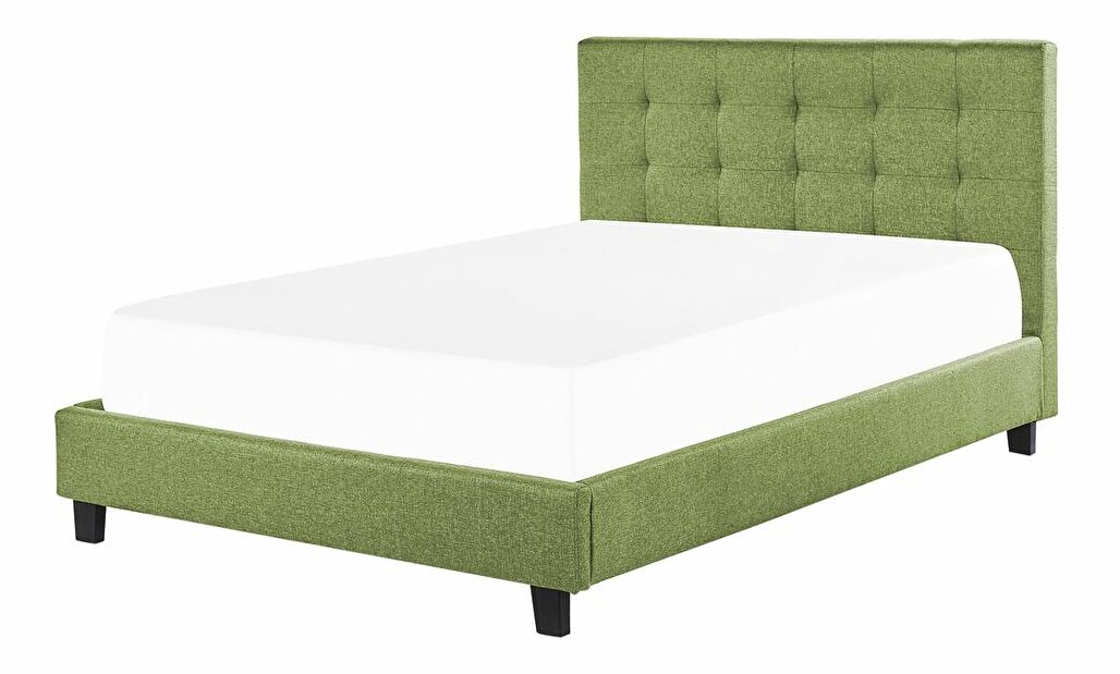 Manželská posteľ 140 cm Rhiannon (zelená) (s roštom a matracom)