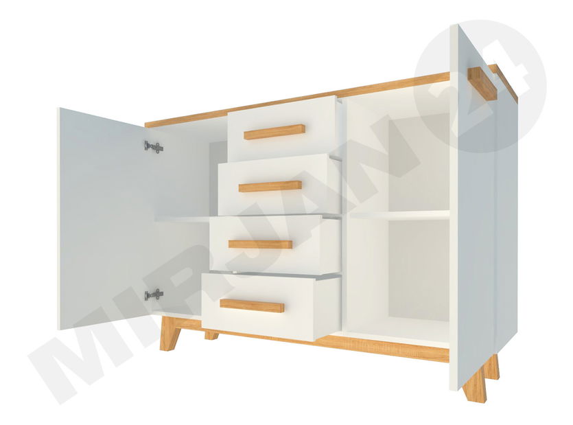 Comodă Kapucin K9 (pin andersen + Stejar nash)