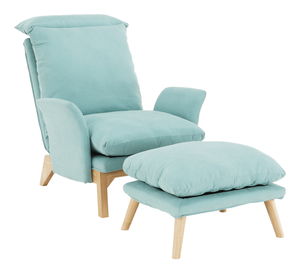 Kreslo s podnožkou Zintius (mentolová)