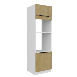 Dulap bucătărie pentru cuptor Carminia 60 DPM-210 2F (stejar cremona + alb)