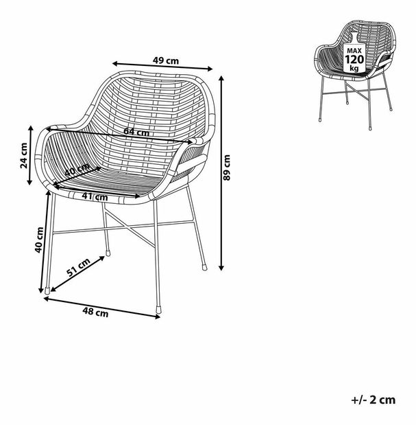 Jedálenská stolička Caron (tmavohnedá)