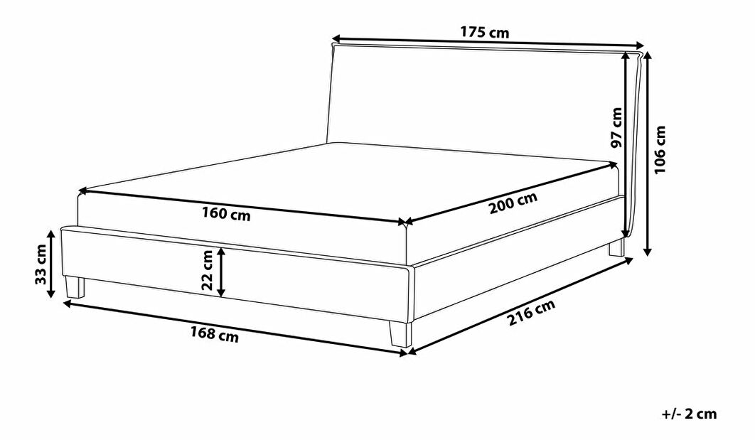 Manželská posteľ 160 cm SANCHEZ (s roštom) (béžová)