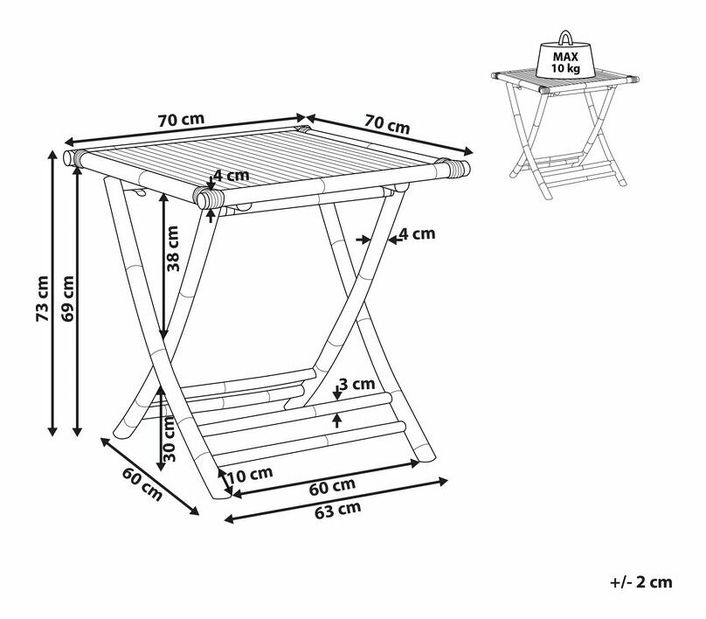 Konferenčný stolík Santos (svetlé drevo)