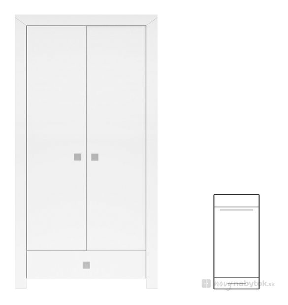 Šatníková skriňa BRW Mezo SZF2D1S/19/10