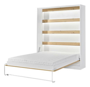 Sklopiv krevet 160 Perfecto I (bijela + hrast + crna) (vertikalni) (bez rasvjete)