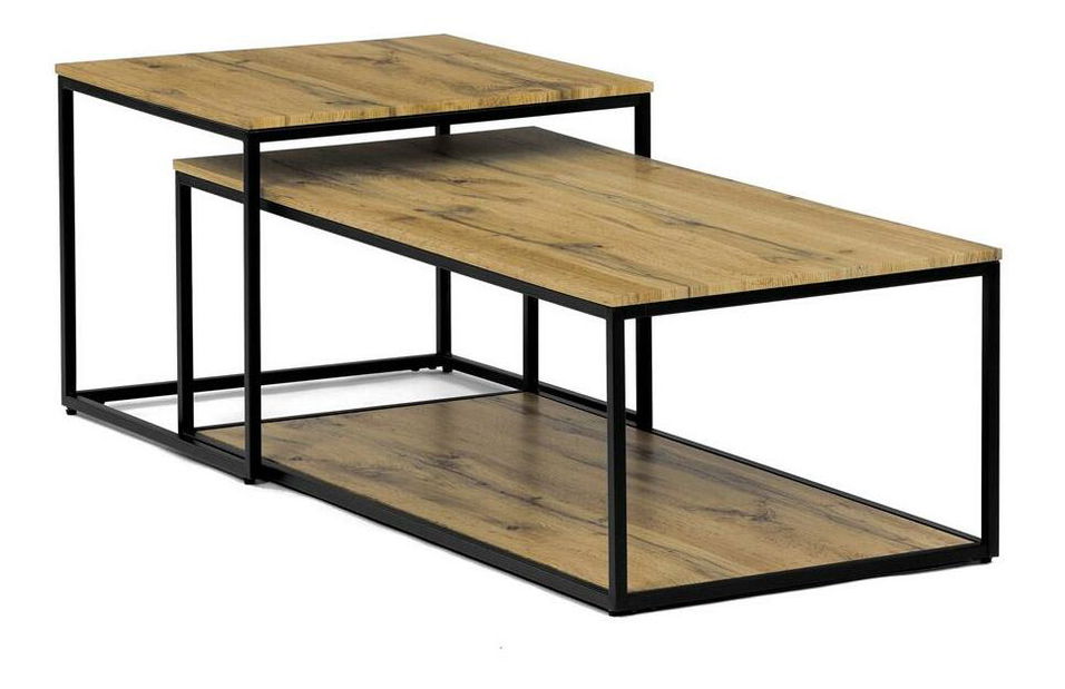 Set 2 măsuțe de cafea Crearse (stejar sălbatic)