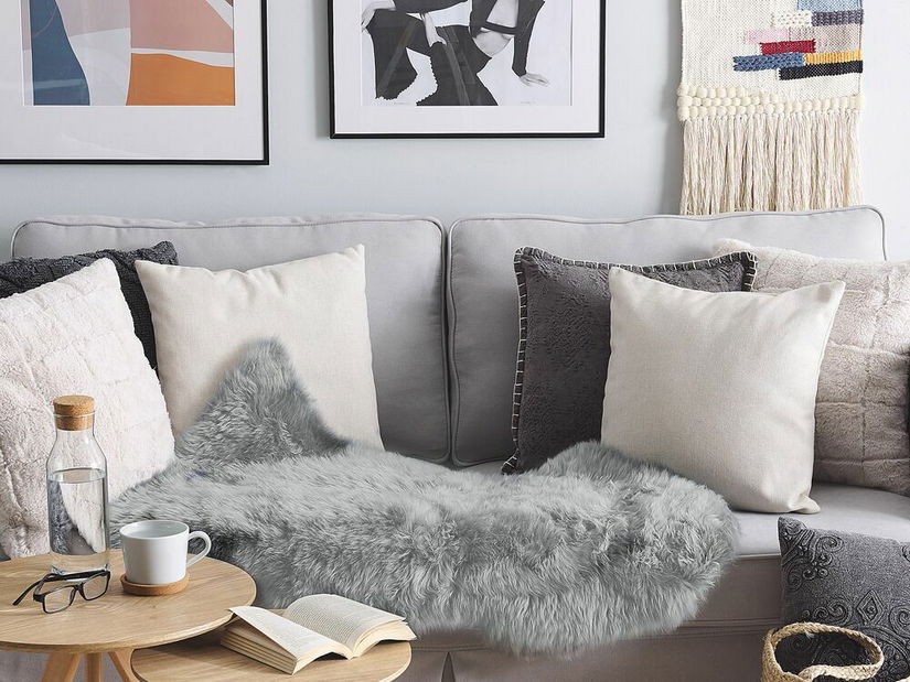 Tepih 65x110 cm ULUNDI (koža) (svijetlo siva)