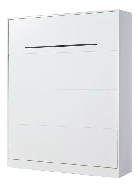 Sklápacia posteľ 160 Perfecto I (biela + biela + čierna) (vertikálna) (bez osvetlenia)