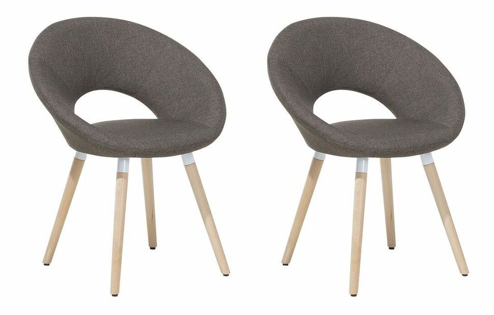 Set 2 buc. scaune pentru sufragerie Roslav (maro deschis)