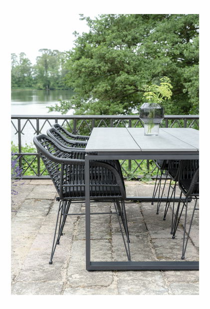 Záhradný stôl Dormeria (sivá + čierna)