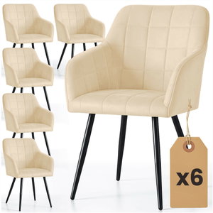 Set blagovaonskih stolica (6 kom.) Luksemburg (maslac + crna)