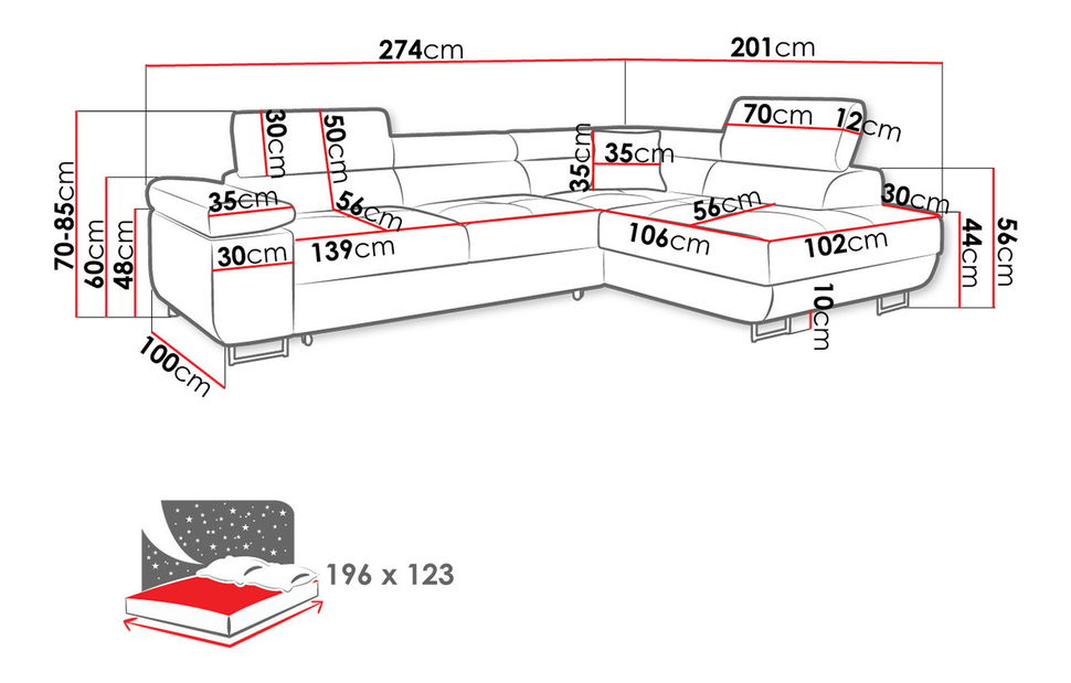Colțar Terazuro (gri)