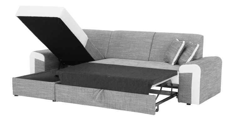 Rohová sedačka Pinia (sivá + biela) (L)