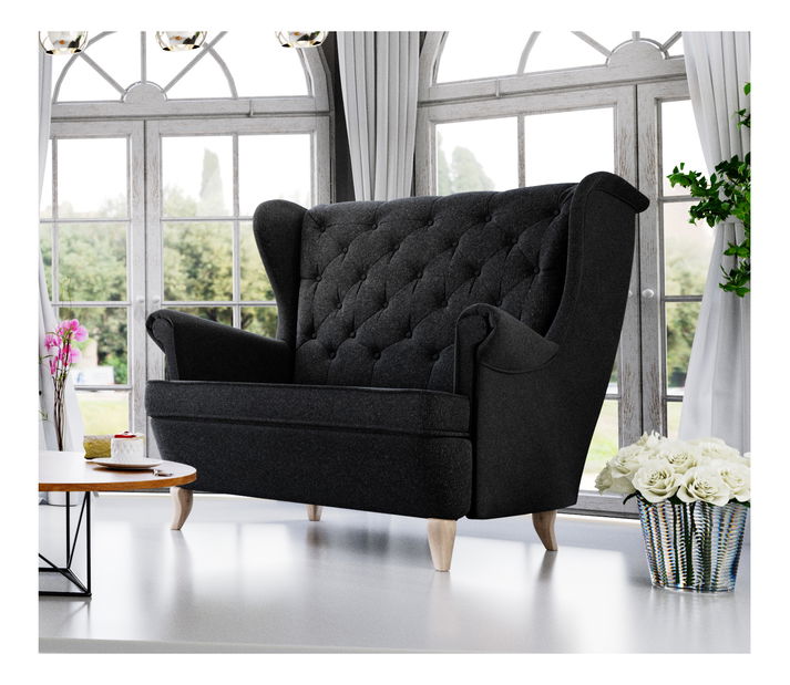 Canapea două locuri Utopia 2 (Negru)