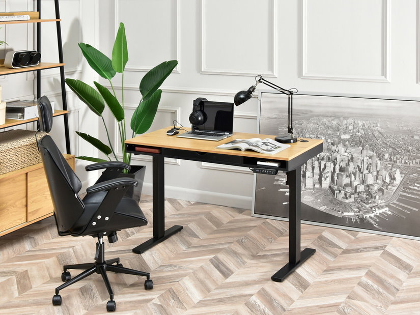Masă PC Osto 120 (stejar negru + negru)