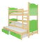 Emeletes gyerekágy  180x75 cm Lukrécia (ágyráccsal és matraccal) (fenyő + zöld)