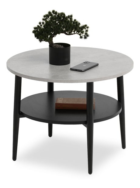 Konferenčný stolík Randolf S (betón + čierna)