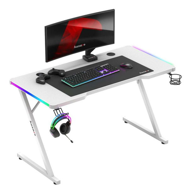 PC stolík Hyperion 2.5 (biela + viacfarebná) (s LED osvetlením)