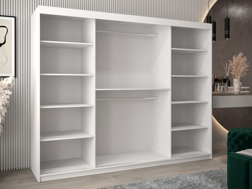 Ormar za garderobu 250 cm Eclipse (bijela mat + crna mat)