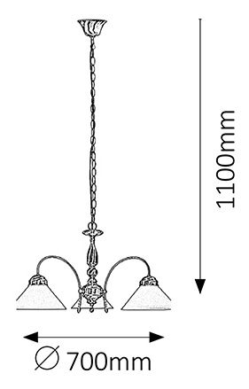 Viseća svjetiljka Marian 2703 (brončana + bijela)