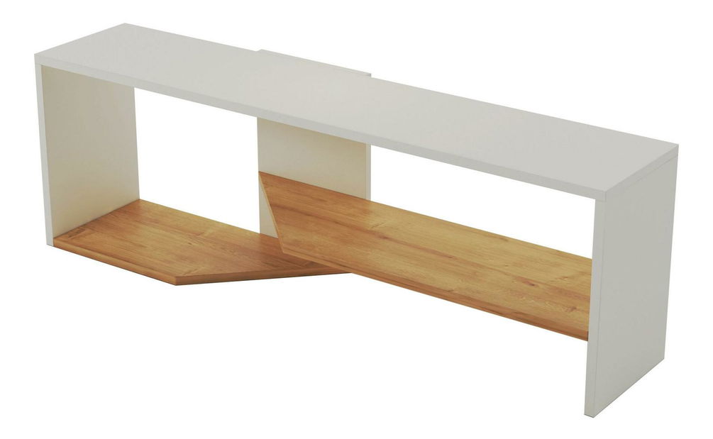 TV stolík Kitene 2 (biela + dub) 