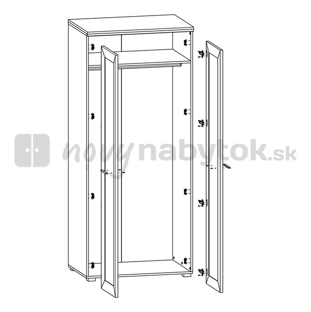 Šatníková skriňa BRW Line 5 SZF2D/21/9