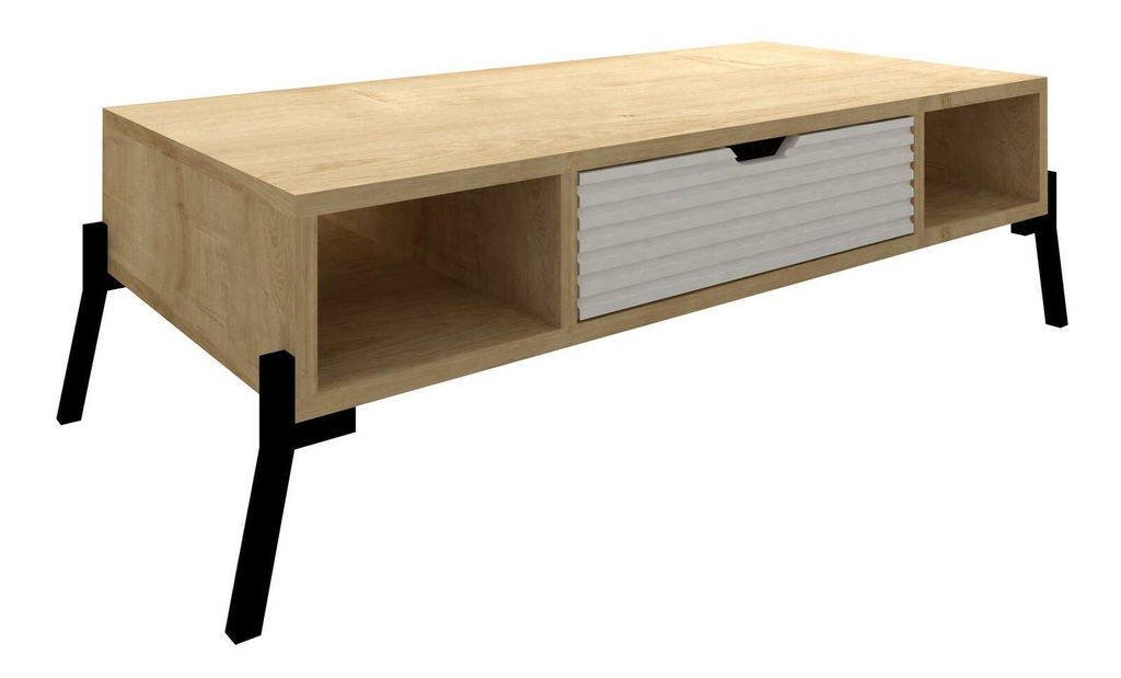 Nappali bútor szett Lifalona (zafír tölgy + fehér + fekete)