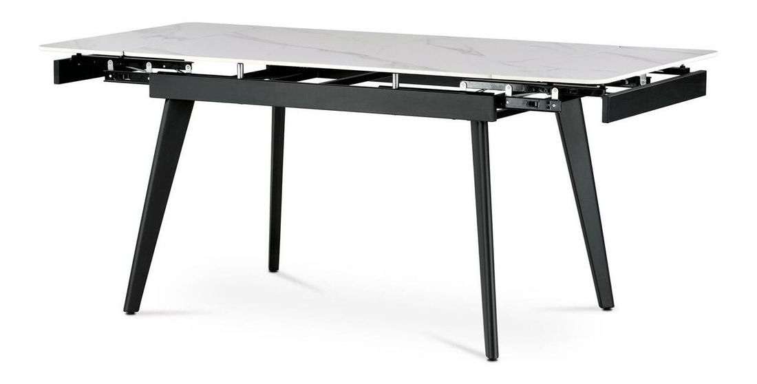 Masă sufragerie extensibilă Hildebranda (marmură alb) (pentru 4-6 persoane)
