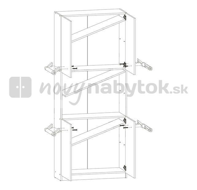 Policová skriňa BRW SPIDO SREG 4d 