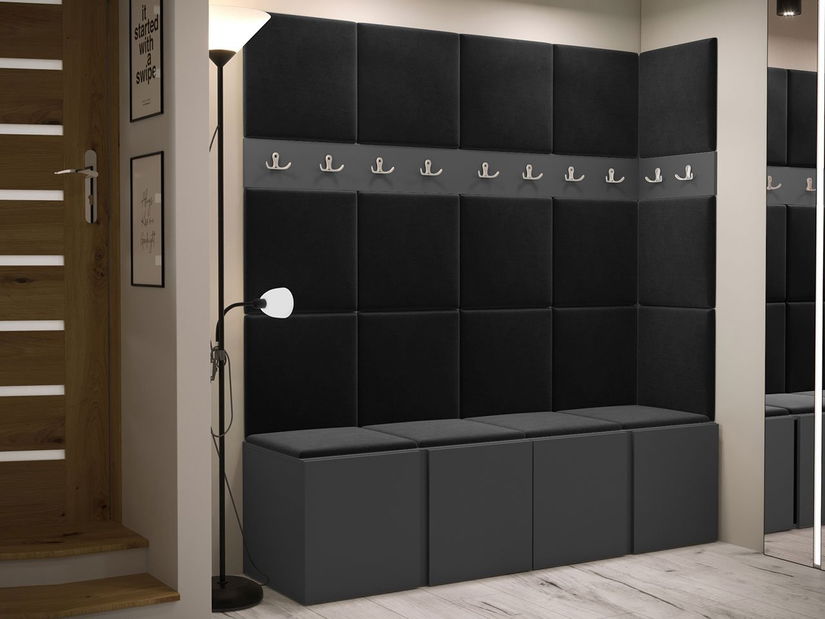 Mobilier hol Tovenaz II (stejar artisan + negru)