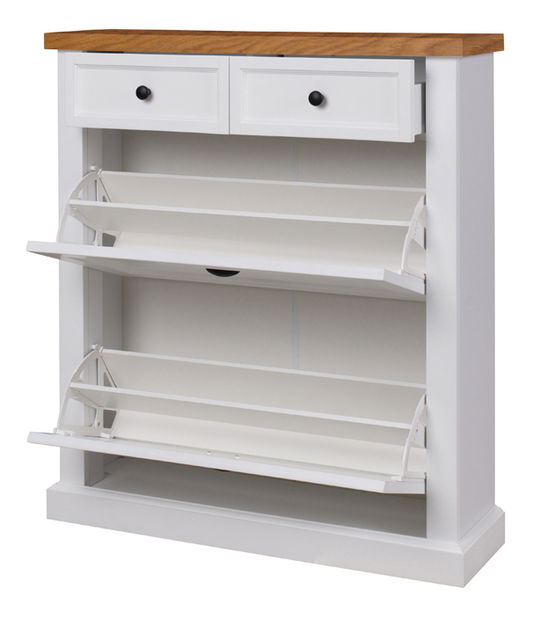 Ormarić za obuću Gaston (bijela + natural)