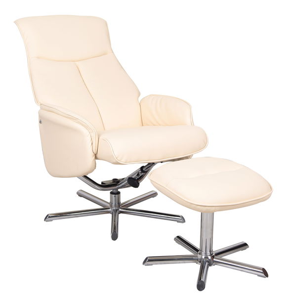Relaxačné kreslo Livio (ekokoža krémová)