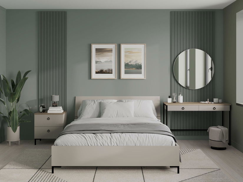 Raft de perete Demandaron (taupe + stejar silverjack) 