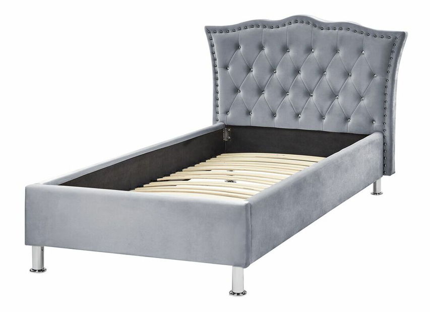 Pat de o persoană 200 x 90 cm Metty (gri) (cu somieră)