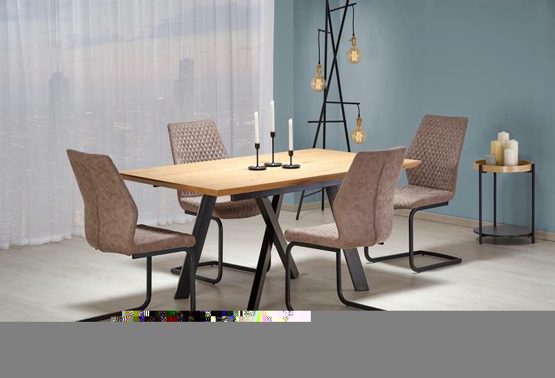 Széthúzható étkezőasztal 180-240 cm Calista (fekete + arany tölgy) (6-8 fő részére)