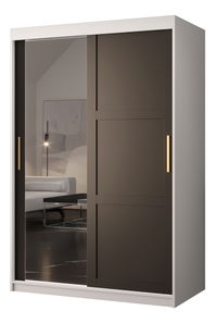 Ruhásszekrény Riven 2 120 (matt fekete + matt fekete) (tükörrel)