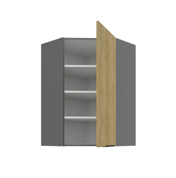 Dulap superior de bucătărie de colț Carminia 60x60 GN-90 1F (45) (stejar cremona + antracit)