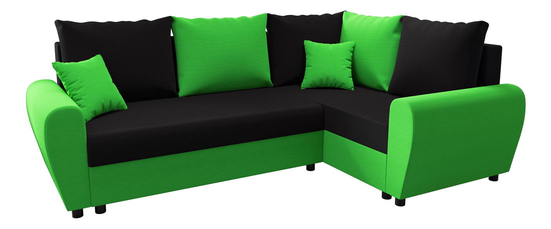 Rohová sedacia súprava Fleur Plus (zelená + čierna) (P)