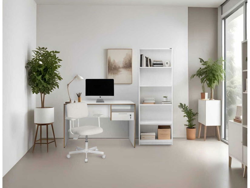 Masă PC Calliope 2 (alb + stejar) 