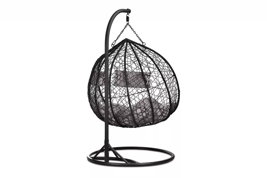 Felakasztható kétszemélyes hintafotel Cleopatra (sötétszürke + világosszürke)