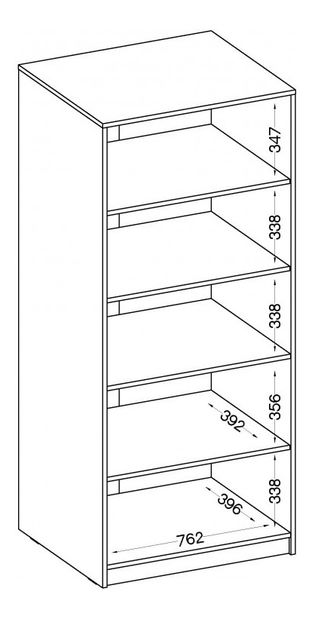 Dulap cu rafturi Mantela 2F (Stejar artisan + Gri deschis)