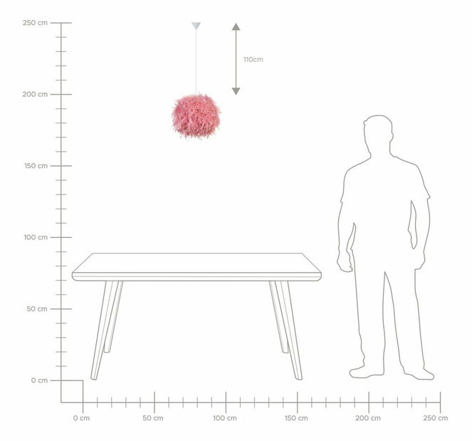 Viseća svjetiljka Drove (ružičasta)