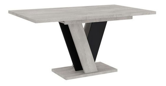 Masă sufragerie Timmy (Alb lucios + beton)